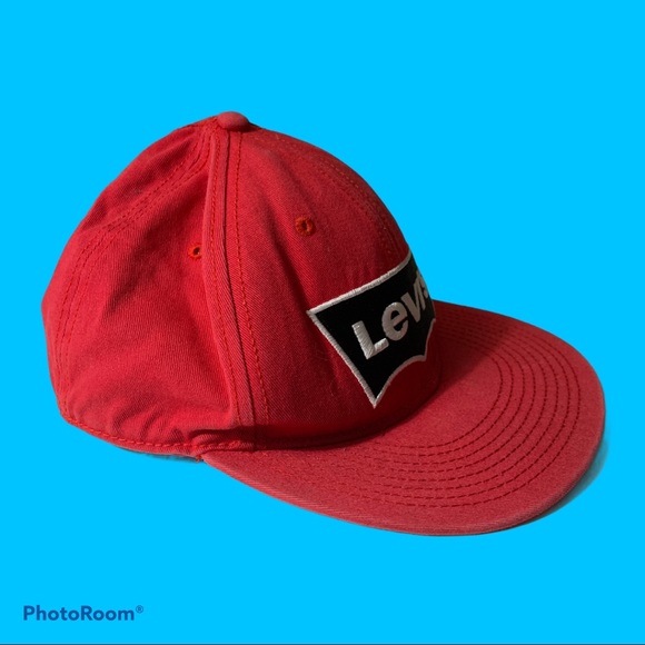 💥3/$25 VINTAGE LEVI’S RED SNAPBACK HAT FLAT BRIM - Picture 3 of 8